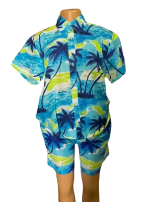 Ensemble hawaien plage mixte blue